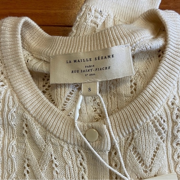 Sezane Cream Cable Knit Sweater - Picture 6 of 7